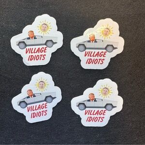 Donald trump Elon musk handmade village idiots stickers set of 4